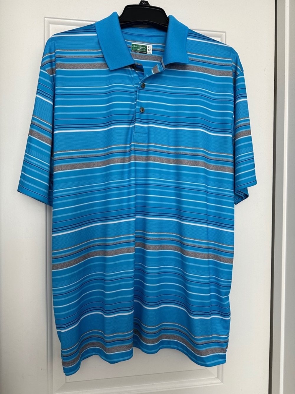 Men’s Blue Striped Polo Shirt - Short Sleeve
